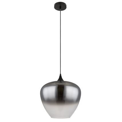 Globo - Ljuskrona med textilsladd 1xE27/60W/230V diameter 40 cm svart