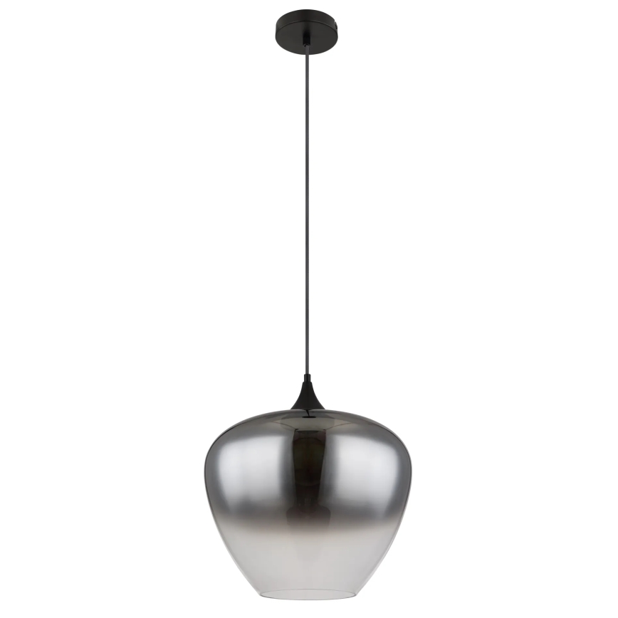 Globo - Ljuskrona med textilsladd 1xE27/60W/230V diameter 40 cm svart