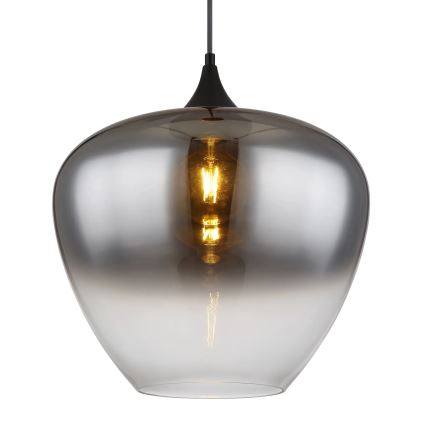 Globo - Ljuskrona med textilsladd 1xE27/60W/230V diameter 40 cm svart