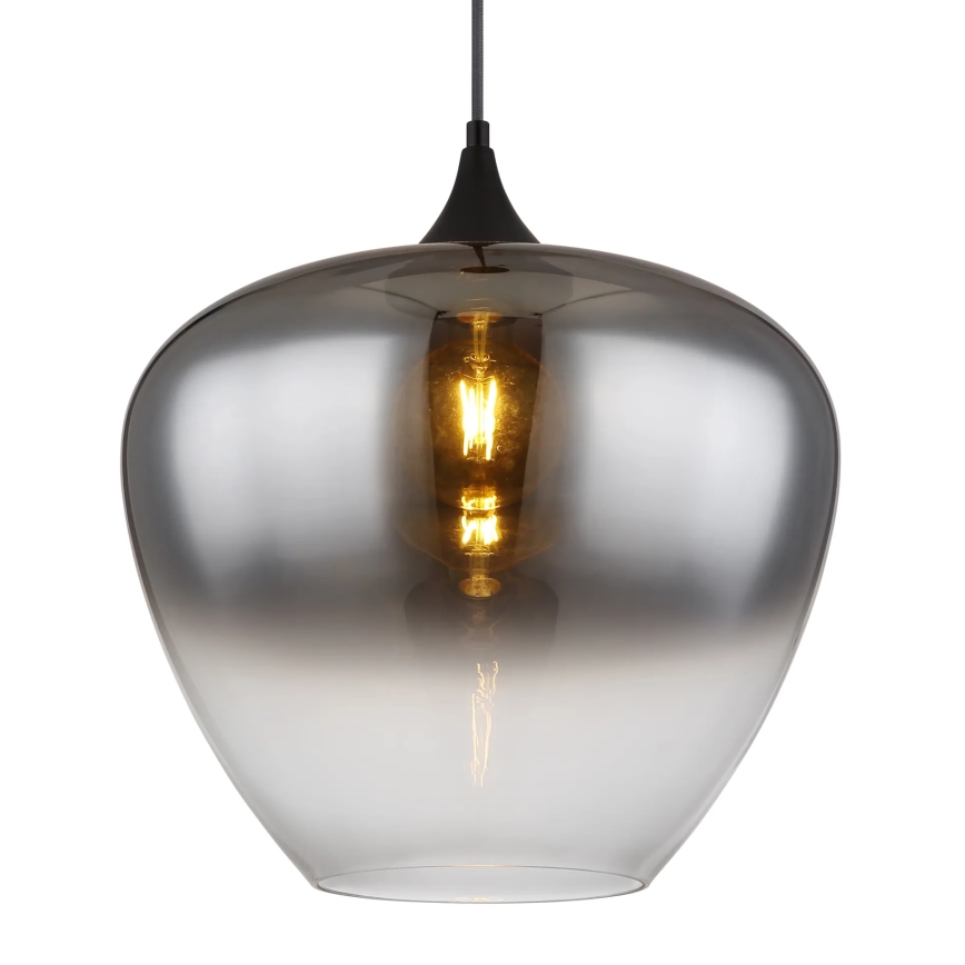 Globo - Ljuskrona med textilsladd 1xE27/60W/230V diameter 40 cm svart