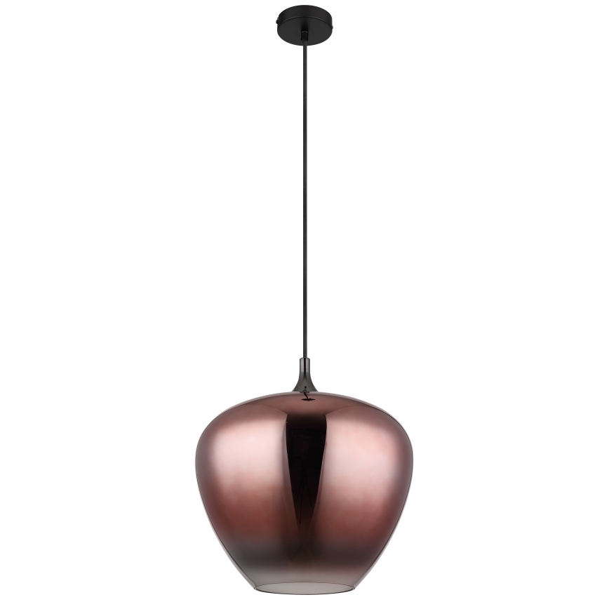 Globo - Ljuskrona med textilsladd 1xE27/60W/230V diameter 40 cm koppar