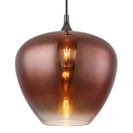 Globo - Ljuskrona med textilsladd 1xE27/60W/230V diameter 40 cm koppar