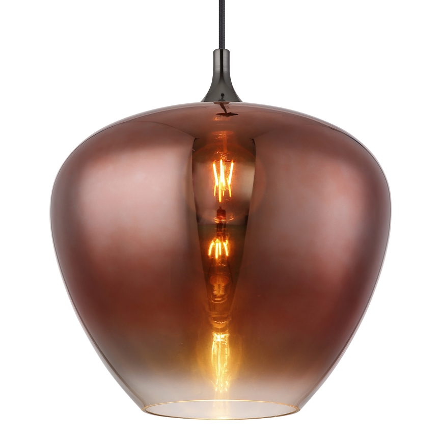 Globo - Ljuskrona med textilsladd 1xE27/60W/230V diameter 40 cm koppar