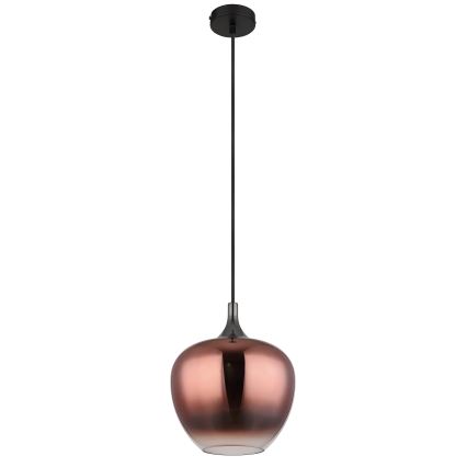 Globo - Ljuskrona med textilsladd 1xE27/60W/230V diameter 24 cm koppar