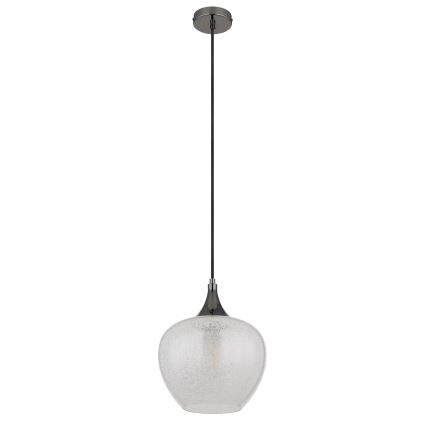 Globo - Ljuskrona med textilsladd 1xE27/40W/230V diameter 24 cm vit/antracit