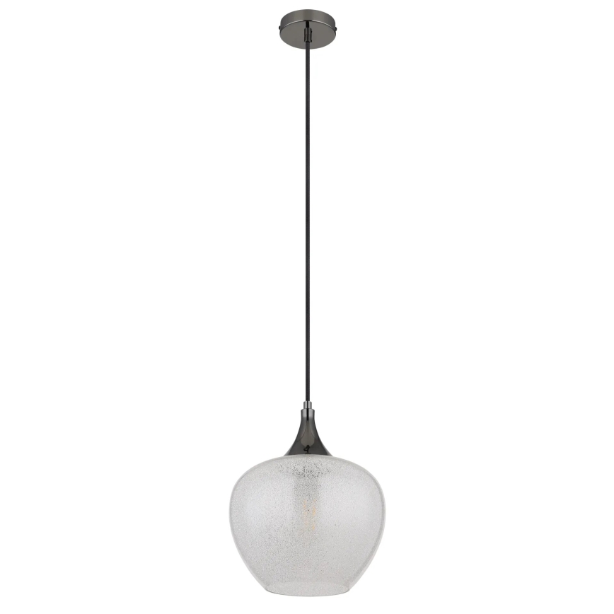 Globo - Ljuskrona med textilsladd 1xE27/40W/230V diameter 24 cm vit/antracit