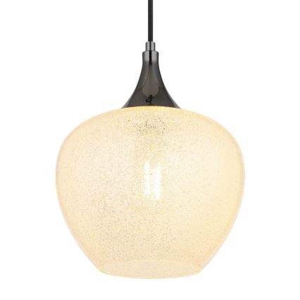 Globo - Ljuskrona med textilsladd 1xE27/40W/230V diameter 24 cm vit/antracit