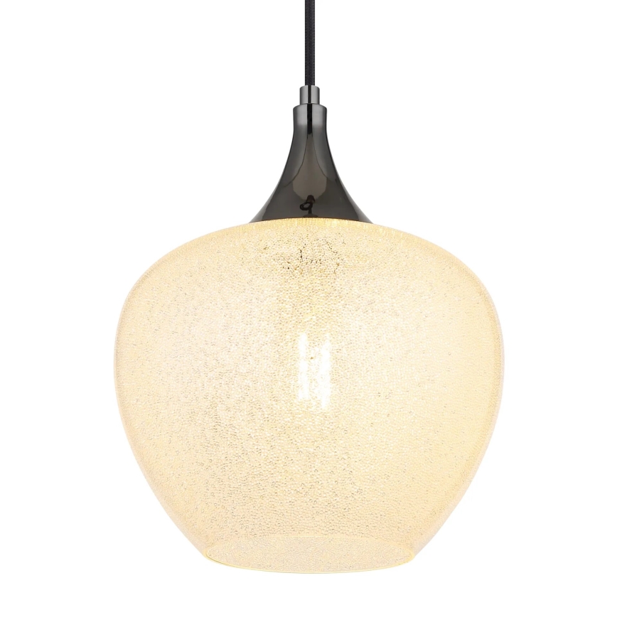 Globo - Ljuskrona med textilsladd 1xE27/40W/230V diameter 24 cm vit/antracit