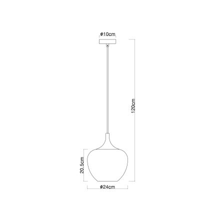 Globo - Ljuskrona med textilsladd 1xE27/60W/230V diameter 24 cm vit