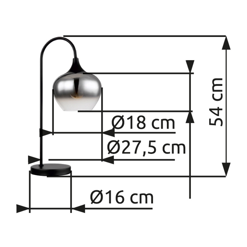 Globo - Bordslampa 1xE27/40W/230V svart