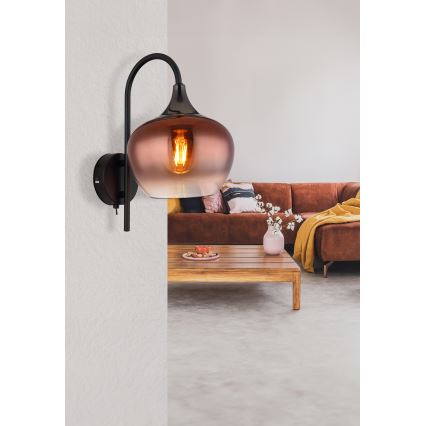 Globo - Vägglampa 1xE27/40W/230V koppar
