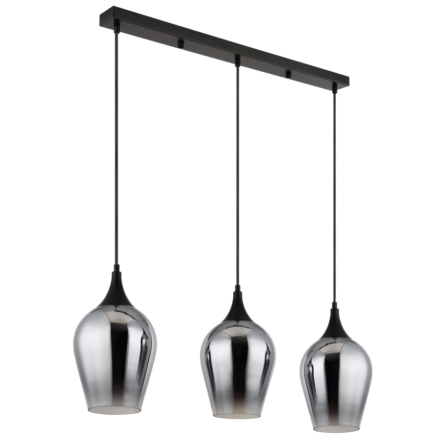 Globo - Ljuskrona med textilsladd 3xE27/60W/230V
