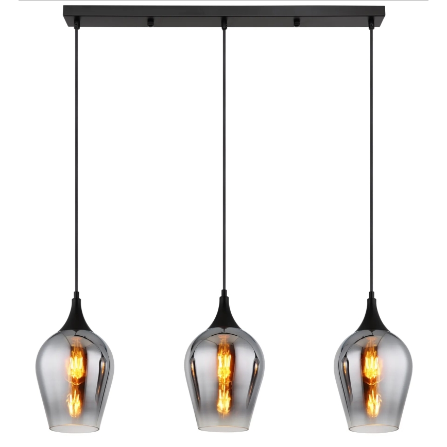 Globo - Ljuskrona med textilsladd 3xE27/60W/230V