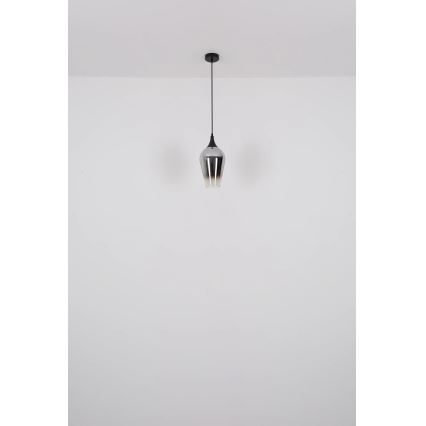 Globo - Ljuskrona med textilsladd 1xE27/60W/230V diameter 18 cm koppar