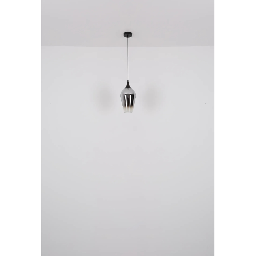 Globo - Ljuskrona med textilsladd 1xE27/60W/230V diameter 18 cm koppar