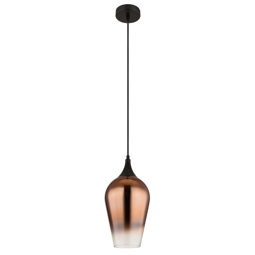 Globo - Ljuskrona med textilsladd 1xE27/60W/230V diameter 18 cm koppar