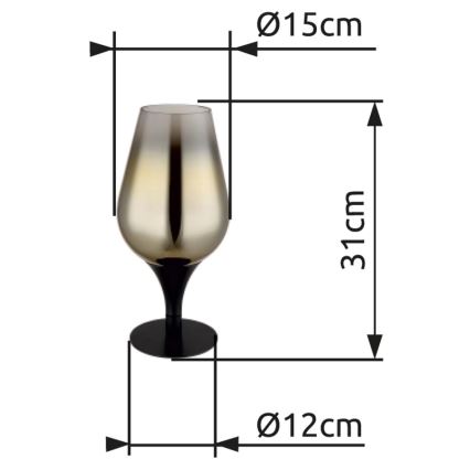 Globo - Bordslampa 1xE27/40W/230V diameter 15 cm guld