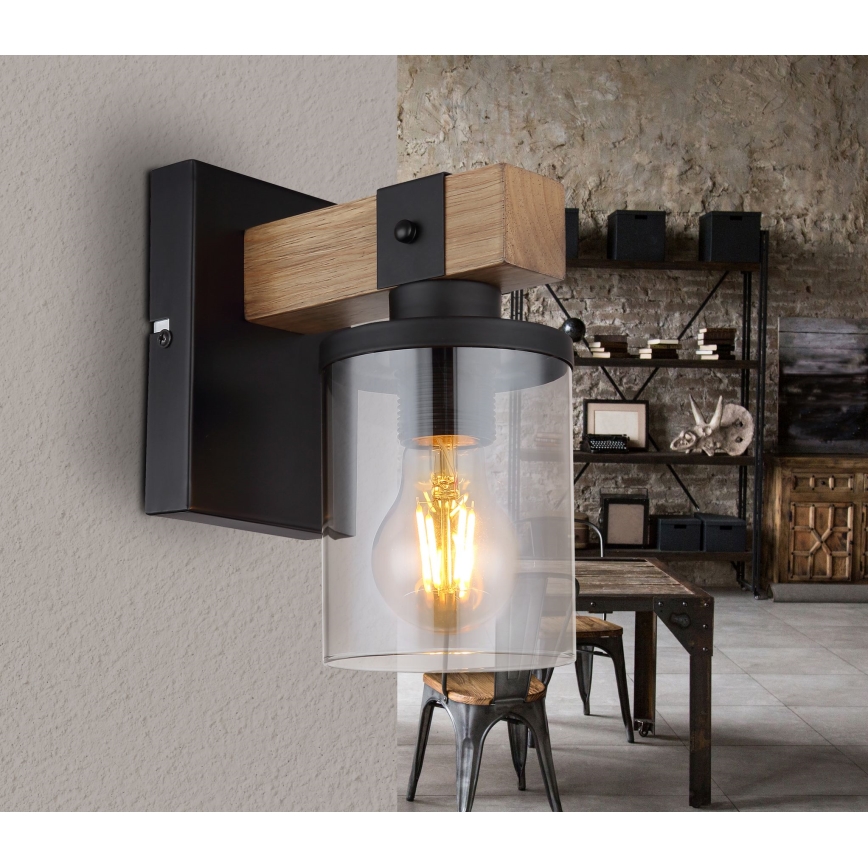 Globo - Vägglampa 1xE27/60W/230V ek/rökig