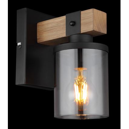 Globo - Vägglampa 1xE27/60W/230V ek/rökig