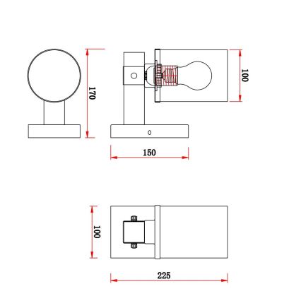 Globo - Vägglampa 1xE27/60W/230V ek/rökig