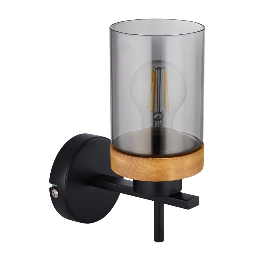 Globo - Vägglampa 1xE27/40W/230V metall/trä