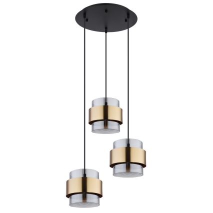 Globo - Taklampa 3xE27/60W/230V svart/mässing