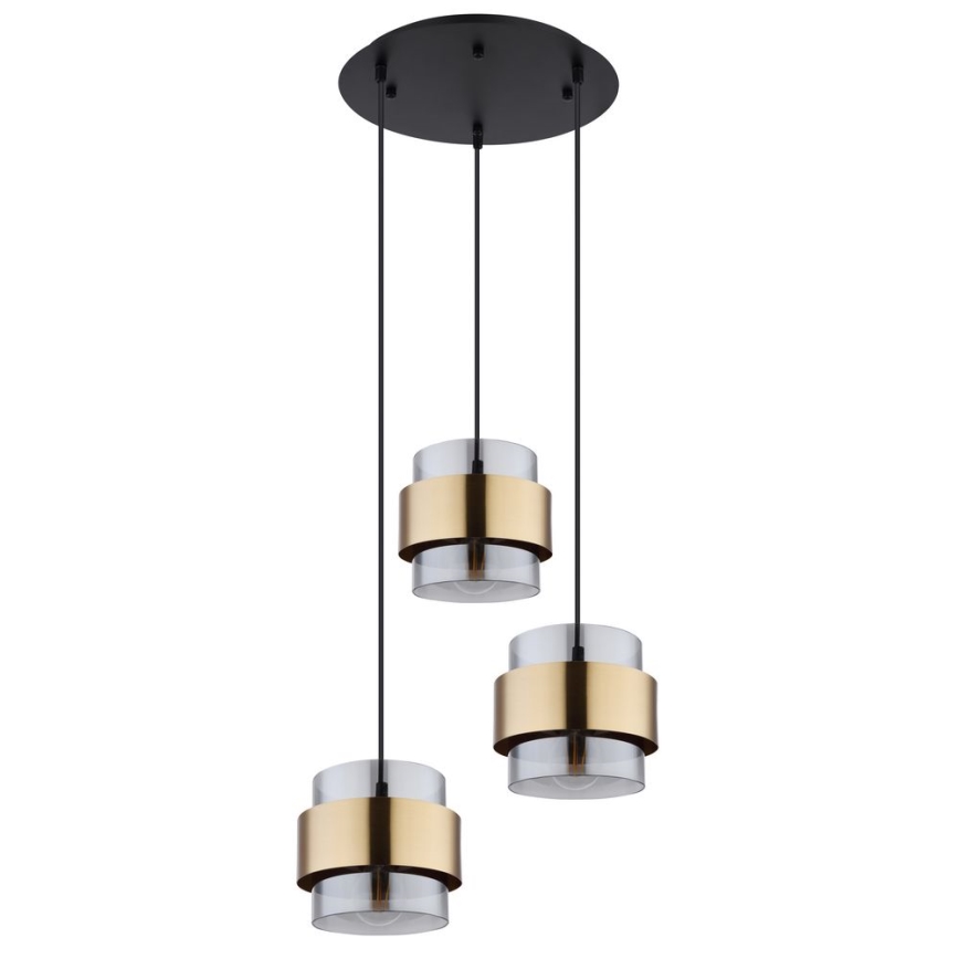 Globo - Taklampa 3xE27/60W/230V svart/mässing