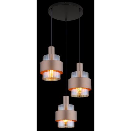Globo - Ljuskrona med textilsladd 3xE27/60W/230V diameter 45 cm