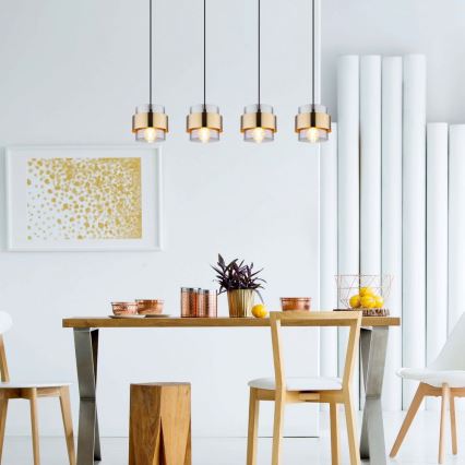 Globo - Taklampa med 4xE27/60W/230V svart/mässing
