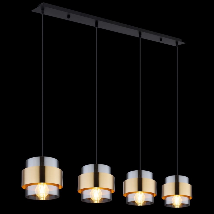 Globo - Taklampa med 4xE27/60W/230V svart/mässing