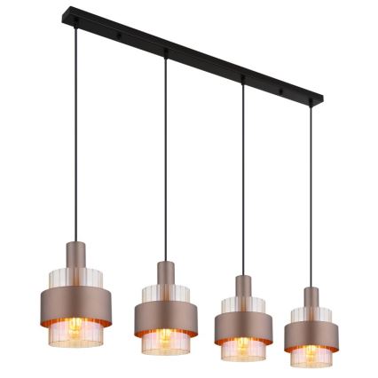 Globo - Ljuskrona med textilsladd 4xE27/60W/230V