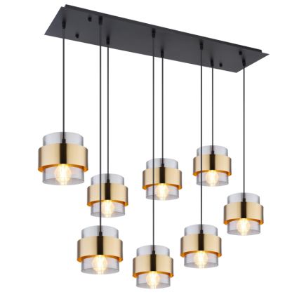 Globo - Ljuskrona med textilsladd 8xE27/60W/230V