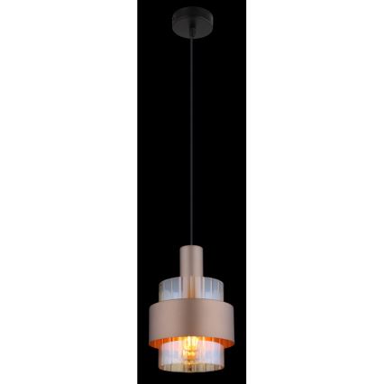 Globo - Ljuskrona med textilsladd 1xE27/60W/230V diameter 18,5 cm