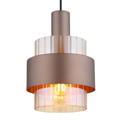 Globo - Ljuskrona med textilsladd 1xE27/60W/230V diameter 18,5 cm