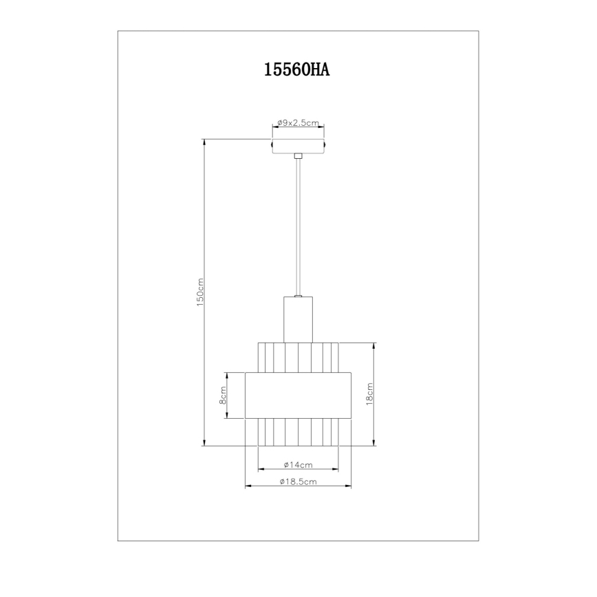 Globo - Ljuskrona med textilsladd 1xE27/60W/230V diameter 18,5 cm