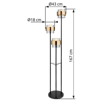Globo - Golvlampa 3xE27/60W/230V