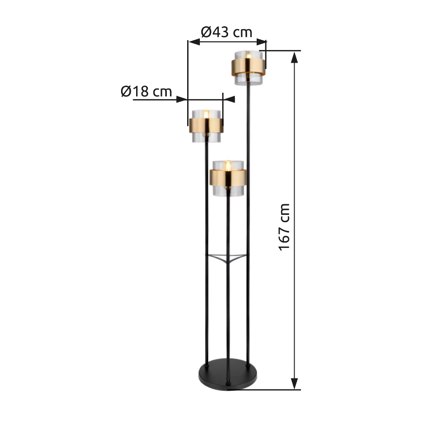 Globo - Golvlampa 3xE27/60W/230V