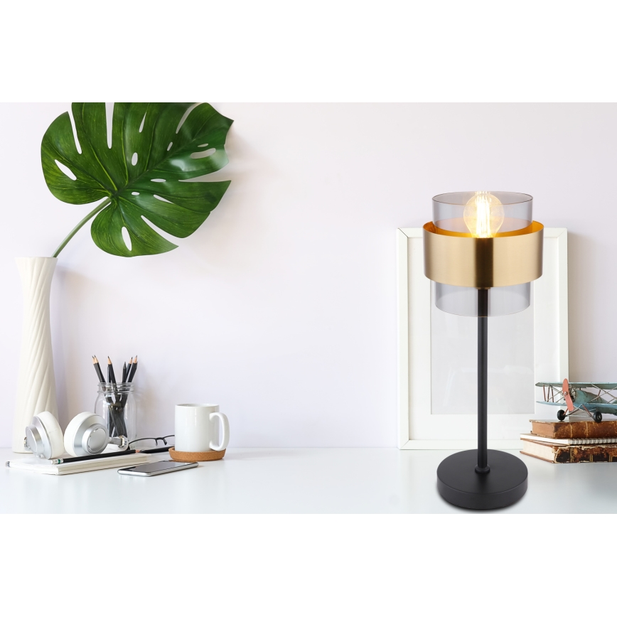 Globo - Bordslampa 1xE27/60W/230V svart/mässing