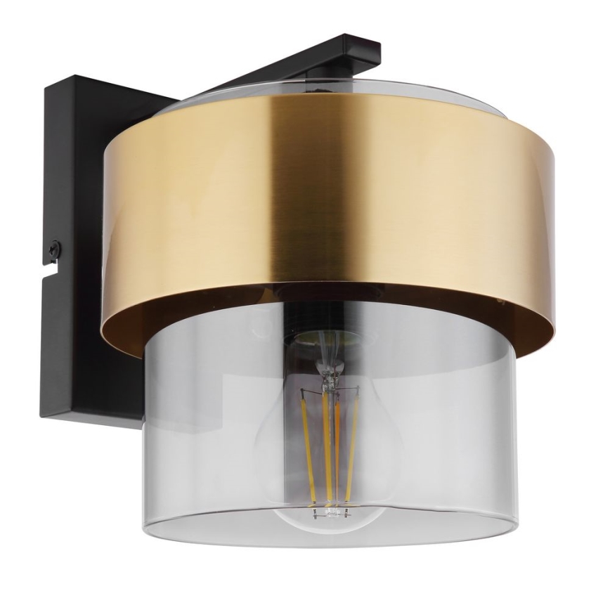 Globo - Vägglampa 1xE27/60W/230V svart/mässing