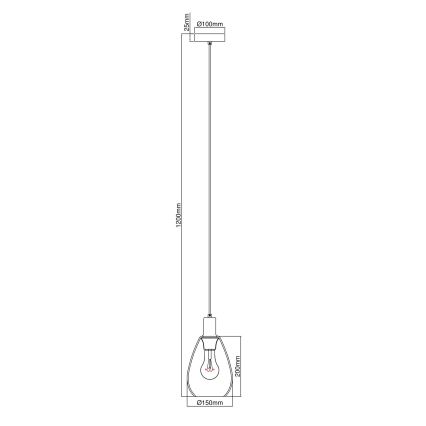 Globo - Taklampa 1xE27/40W/230V mässing