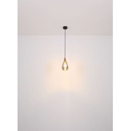 Globo - Ljuskrona med upphängningsrem 1xE27/40W/230V mässing