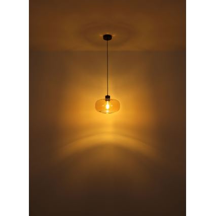 Globo - Ljuskrona med textilsladd 1xE27/40W/230V diameter 28 cm genomskinlig