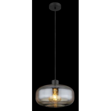 Globo - Ljuskrona med textilsladd 1xE27/40W/230V diameter 28 cm genomskinlig
