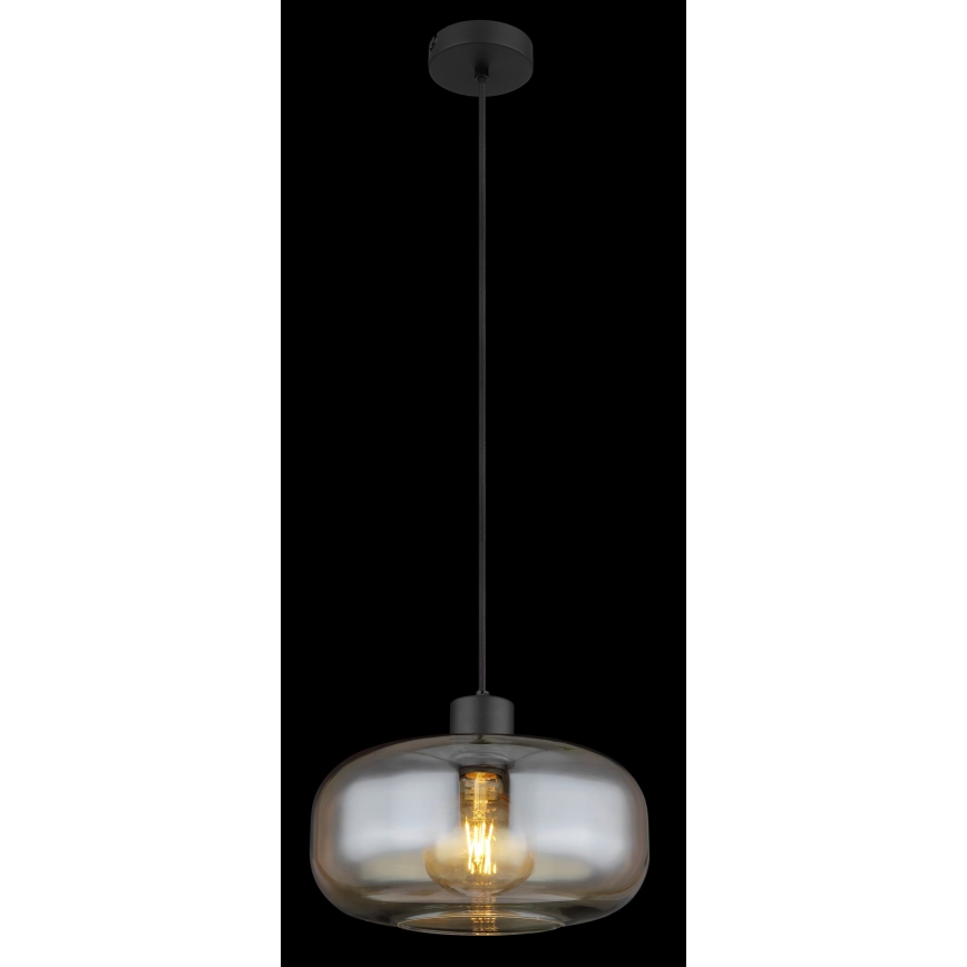 Globo - Ljuskrona med textilsladd 1xE27/40W/230V diameter 28 cm genomskinlig