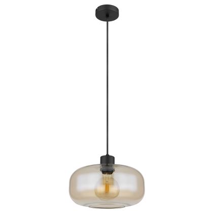Globo - Ljuskrona med textilsladd 1xE27/40W/230V diameter 28 cm genomskinlig