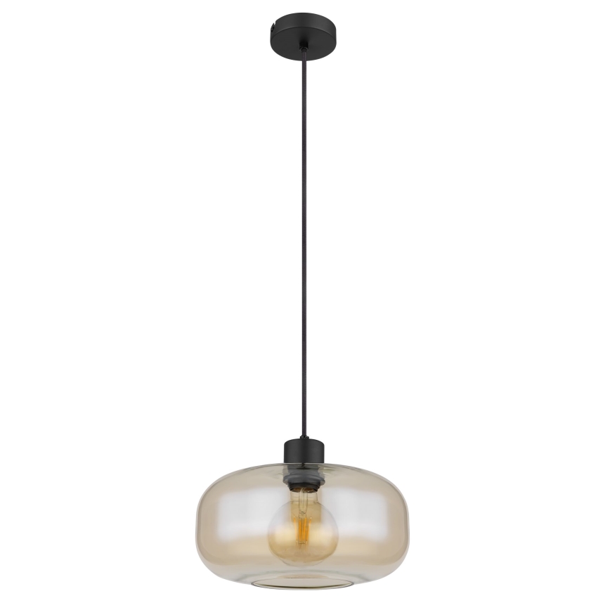 Globo - Ljuskrona med textilsladd 1xE27/40W/230V diameter 28 cm genomskinlig