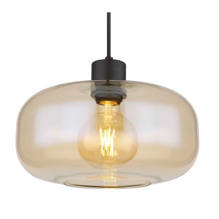 Globo - Ljuskrona med textilsladd 1xE27/40W/230V diameter 28 cm genomskinlig