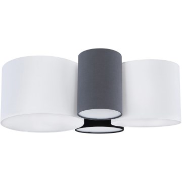 Globo 15586-4D - Taklampa MAKKI 4xE27/15W/230V vit/grå/svart