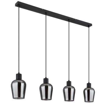 Globo - Ljuskrona med textilsladd 4xE27/40W/230V svart