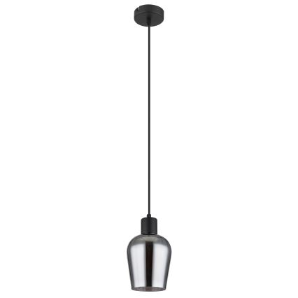 Globo - Ljuskrona med textilsladd 1xE27/40W/230V diameter 13,5 cm svart
